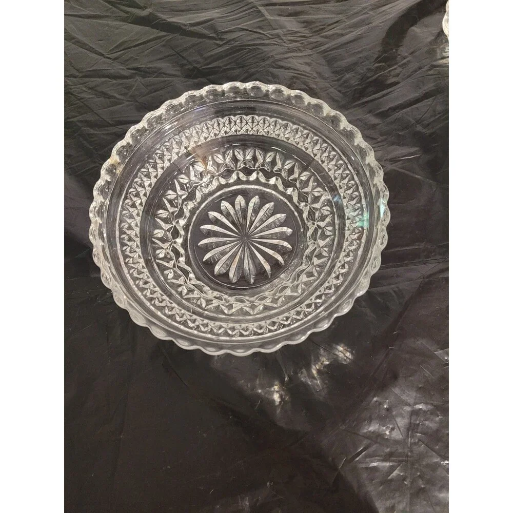 Anchor Hocking Vintage Glass Covered BUTTER DISH & Serve Dish Wexford Pattern
